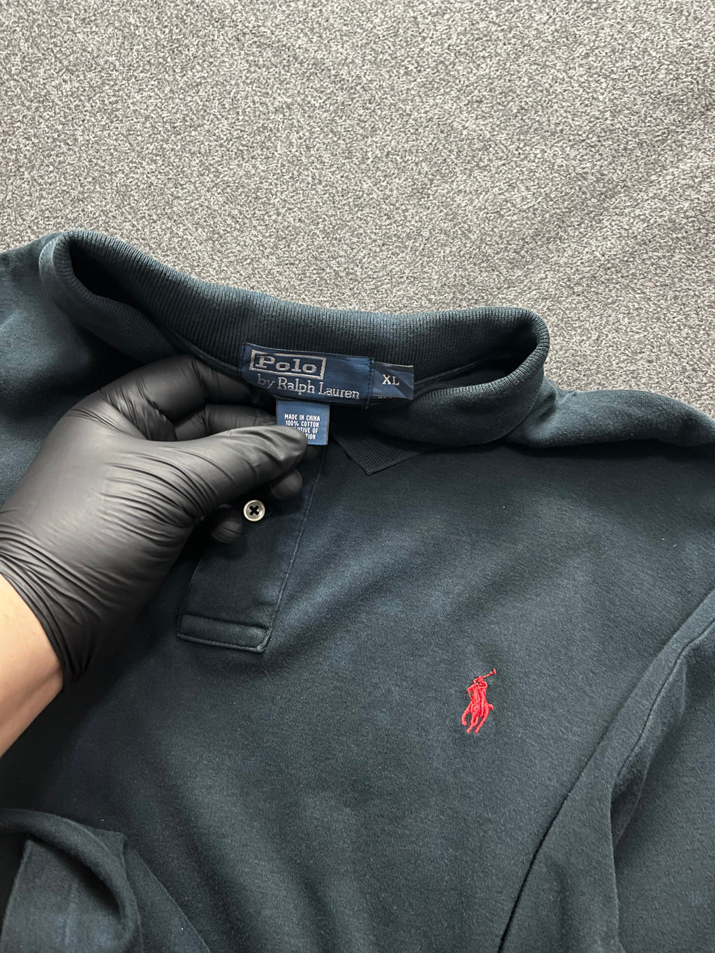 Polo Ralph Lauren short-sleeved polo shirt in black cotton with a red embroidered signature Polo Pony