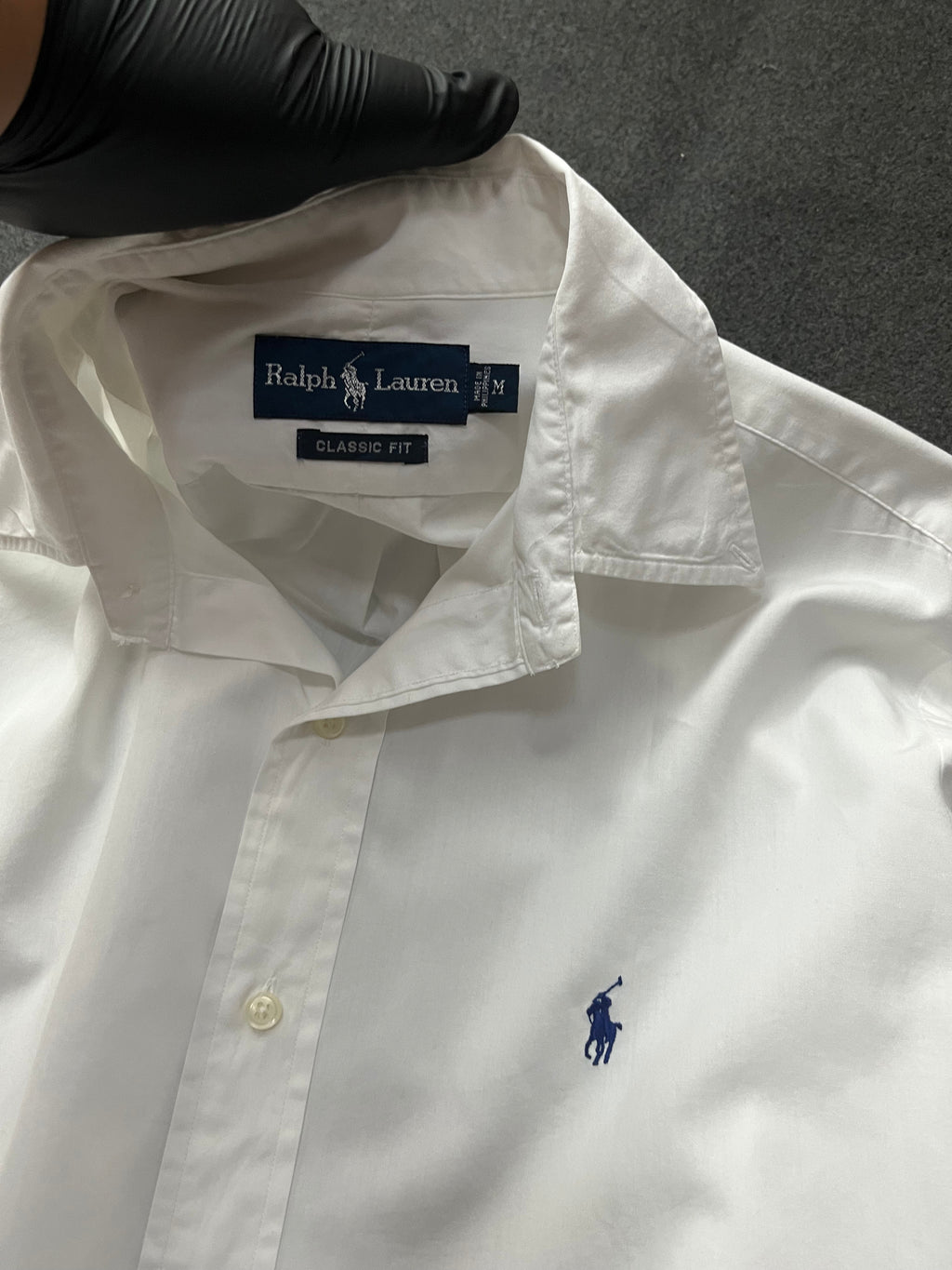 Polo Ralph Lauren long-sleeved button-down shirt with a blue embroidered logo