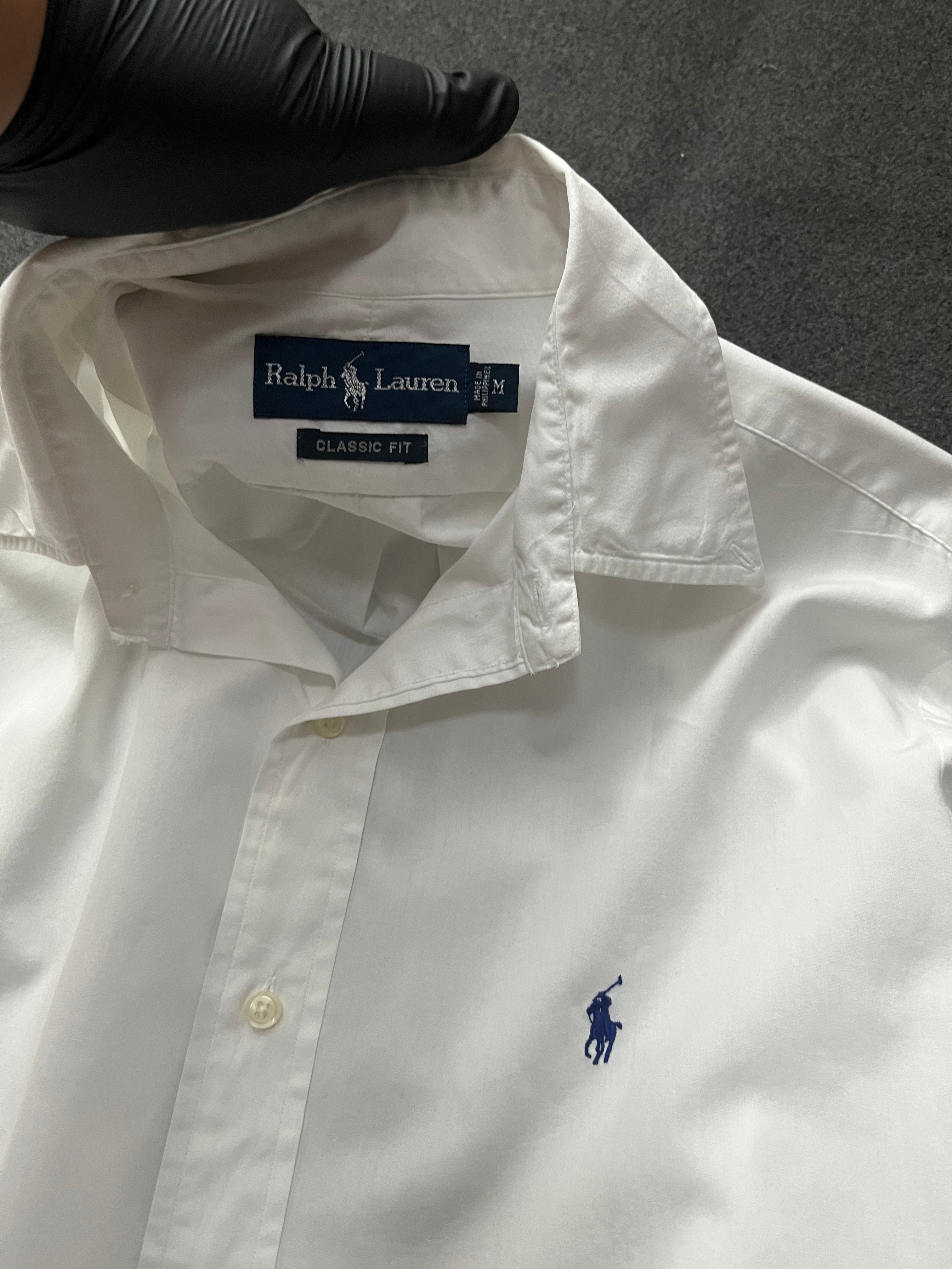 Polo Ralph Lauren long-sleeved button-down shirt with a blue embroidered logo