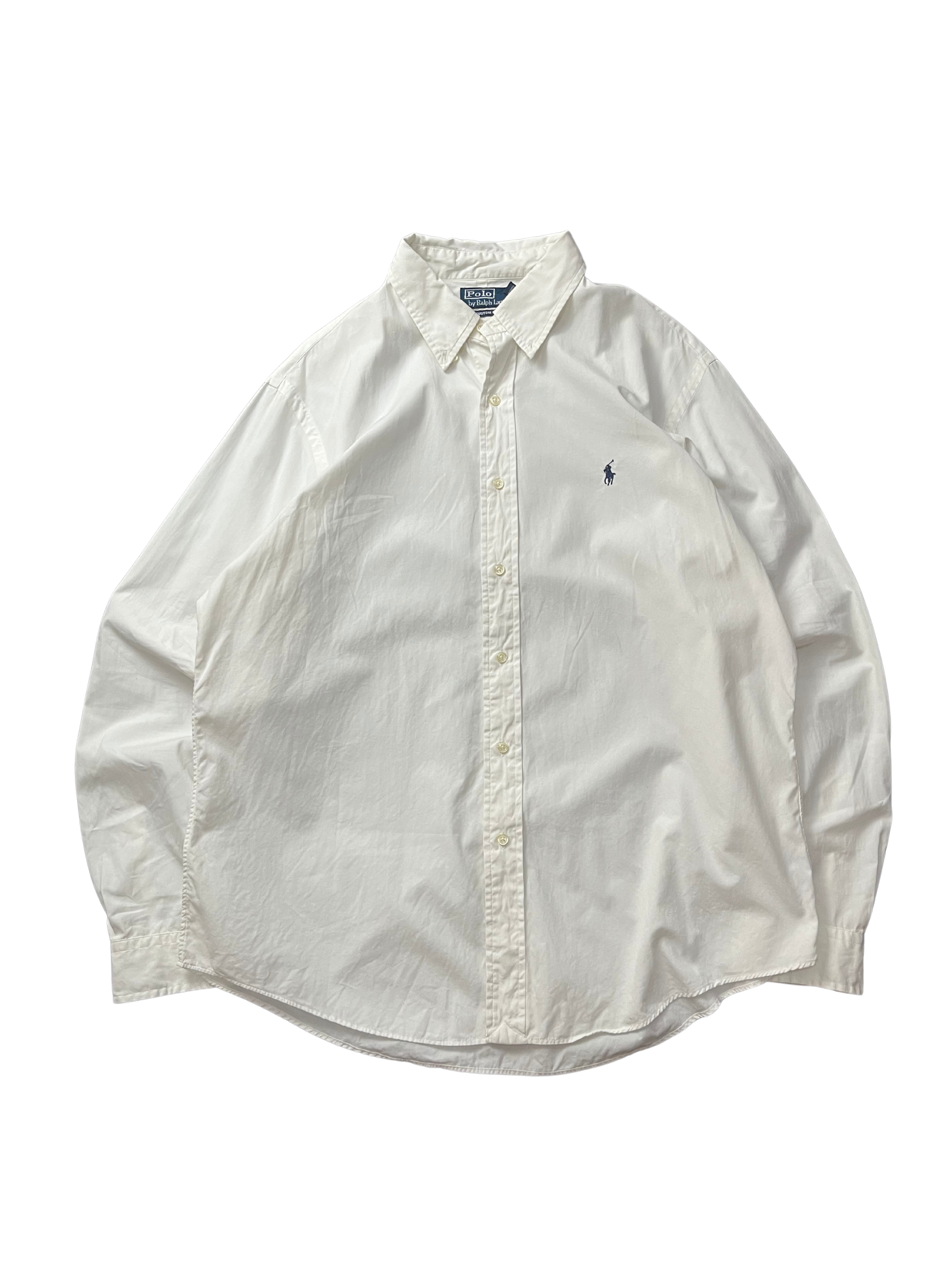 Polo Ralph Lauren long-sleeve oxford shirt with the signature blue embroidered pony