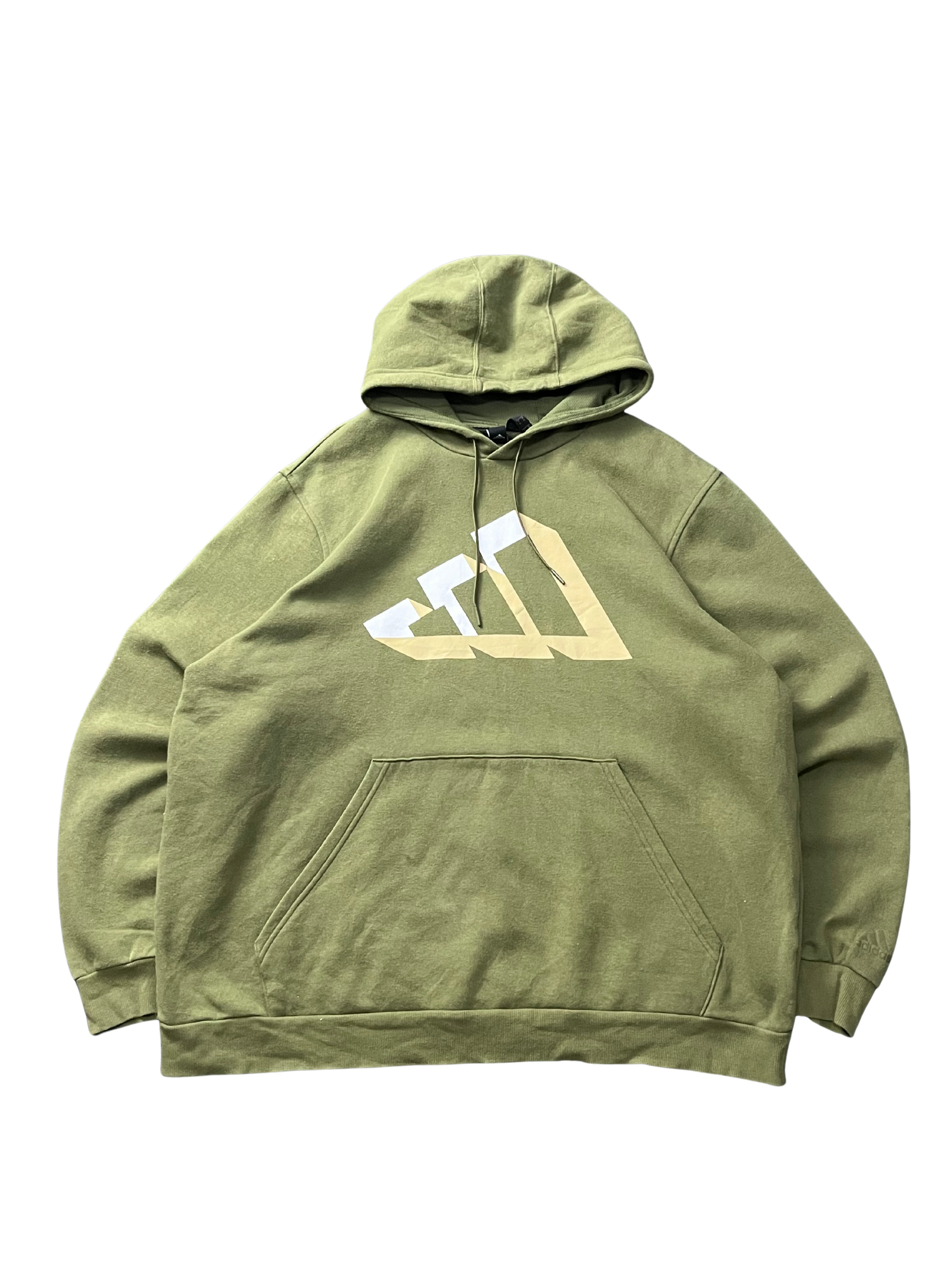 Adidas Originals Size Small Classic Pullover Hoodie Big Logo Olive Green