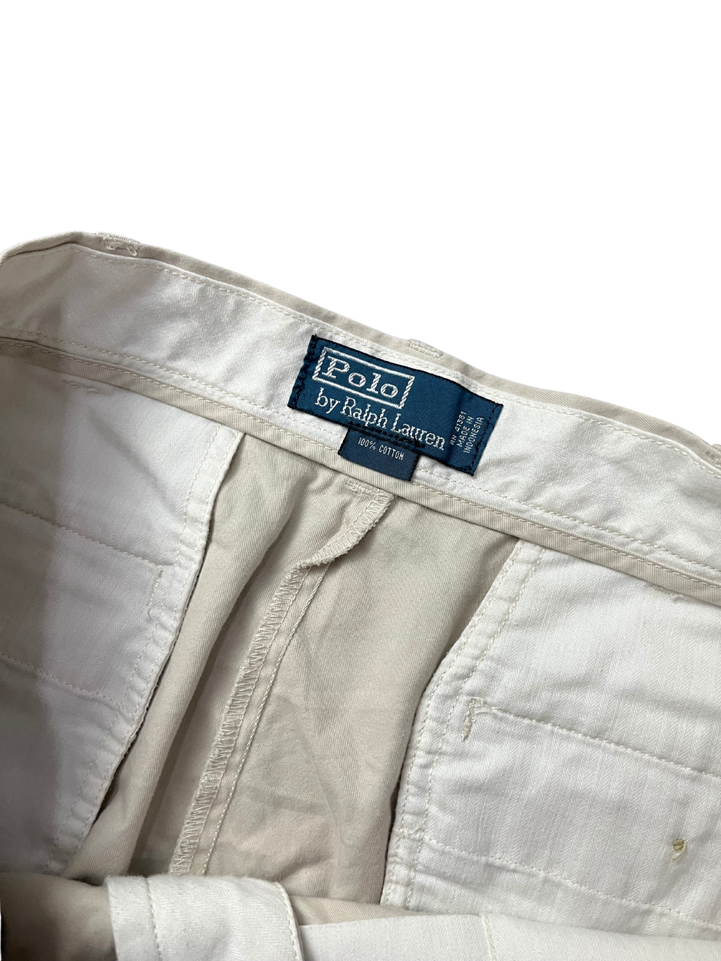 Polo Ralph Lauren Shorts Men's Beige Flat Front Vintage Chino