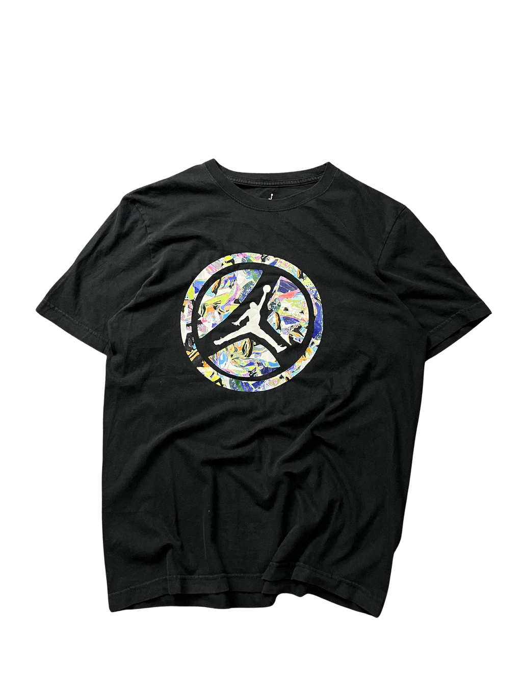 Nike Air Jordan peace sign multi-color logo t-shirt