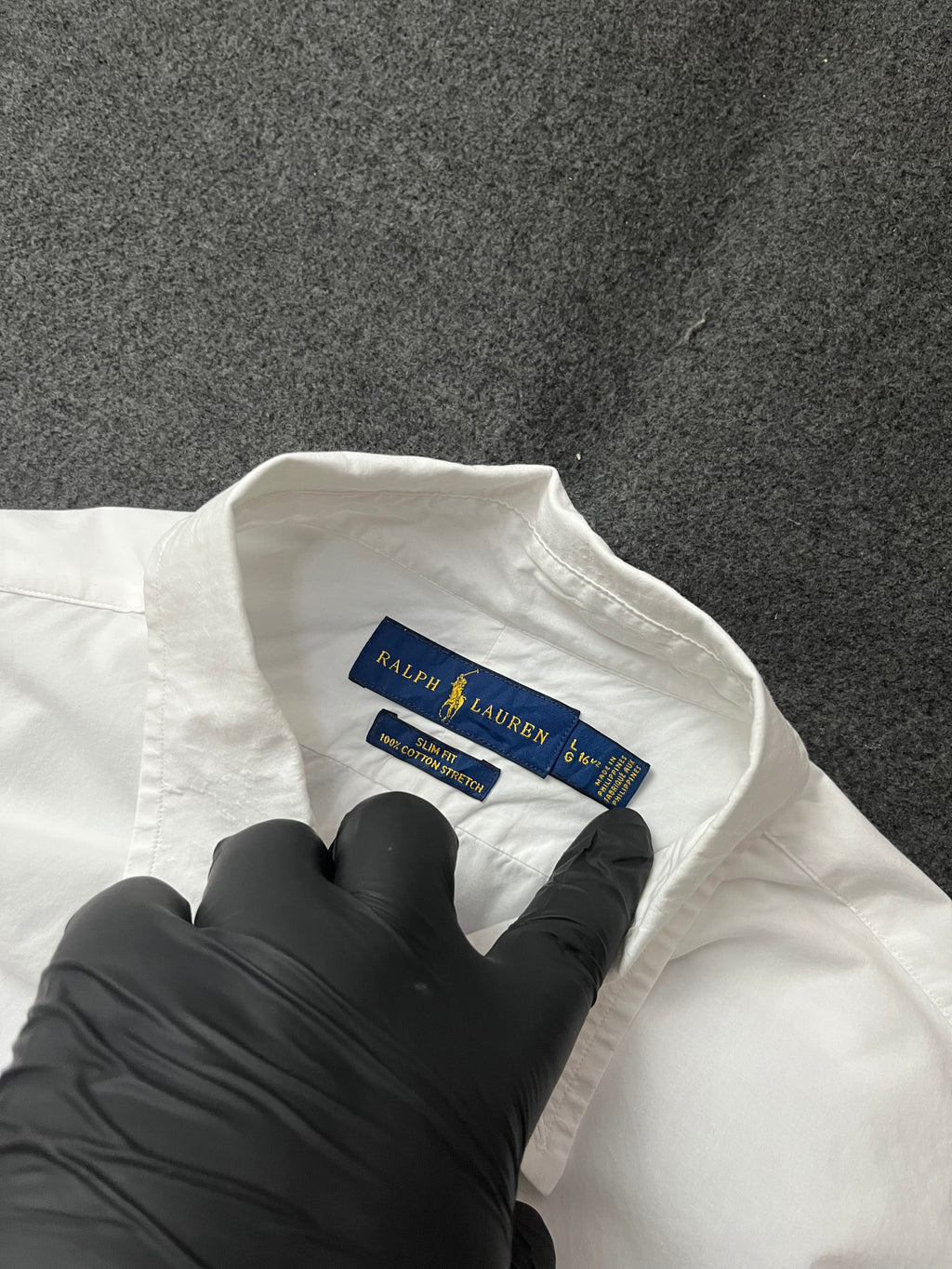 Polo Ralph Lauren long-sleeve cotton Oxford button-down shirt with a blue embroidered Pony logo